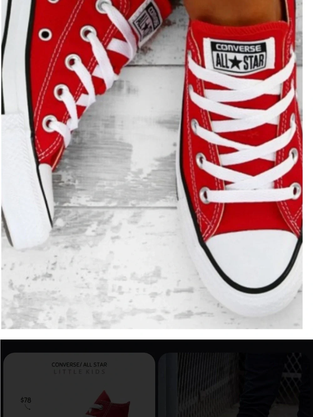 Converse Red and White Kids Sneakers